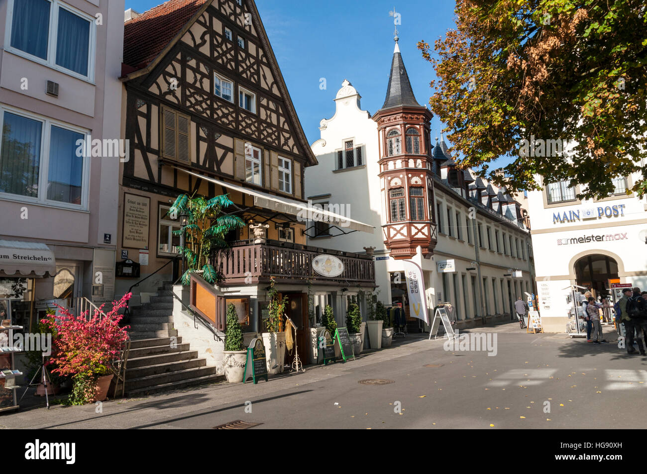 La cittadina termale di Bad Kissingen in Baviera, Germania. Foto Stock