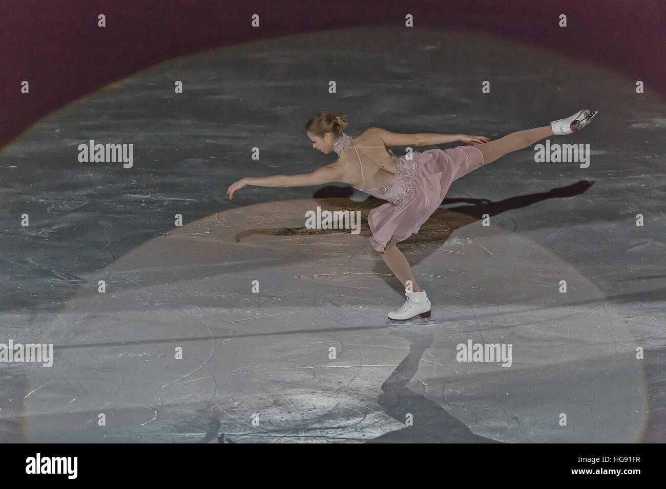 La figura italiana campionessa di pattinaggio Carolina Kostner Foto Stock