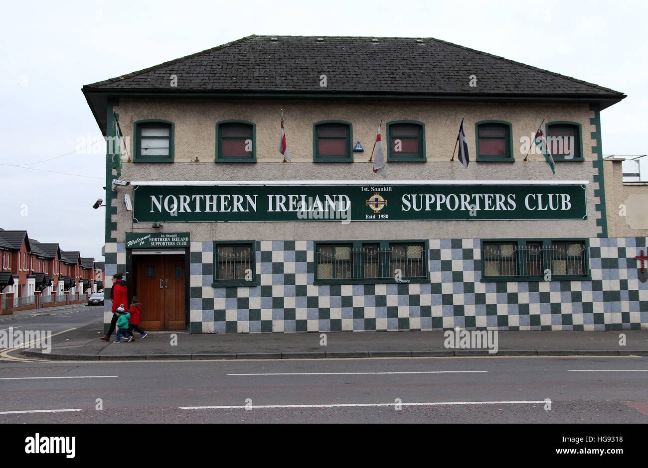 Irlanda del Nord Supporters Club sulla Shankill Road a Belfast Foto Stock