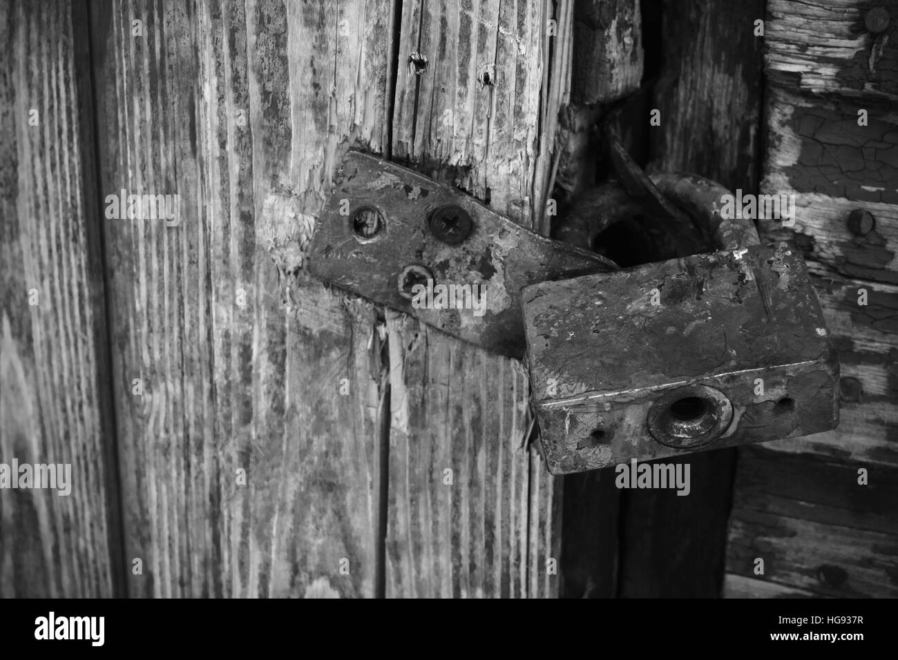 Serratura della porta vecchia sfondo arrugginito Foto Stock