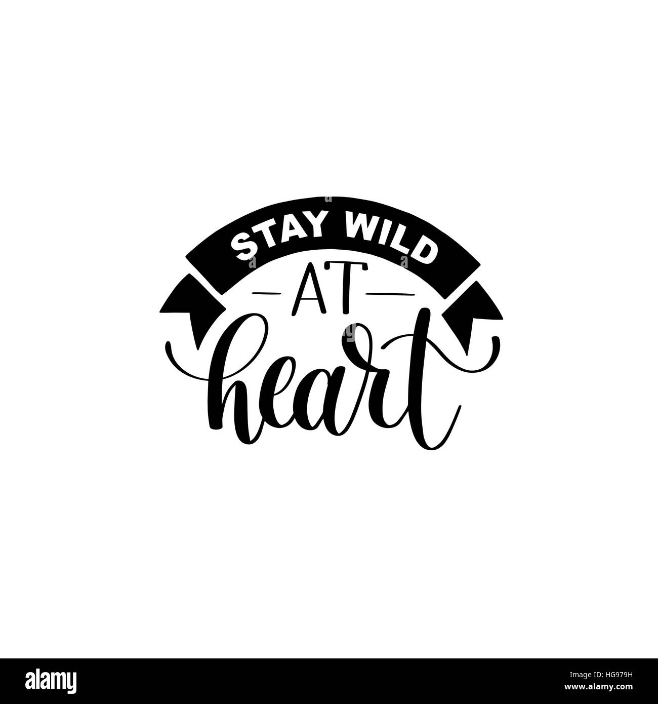 Soggiorno selvaggio a cuore lettere manoscritte preventivo positivo Illustrazione Vettoriale