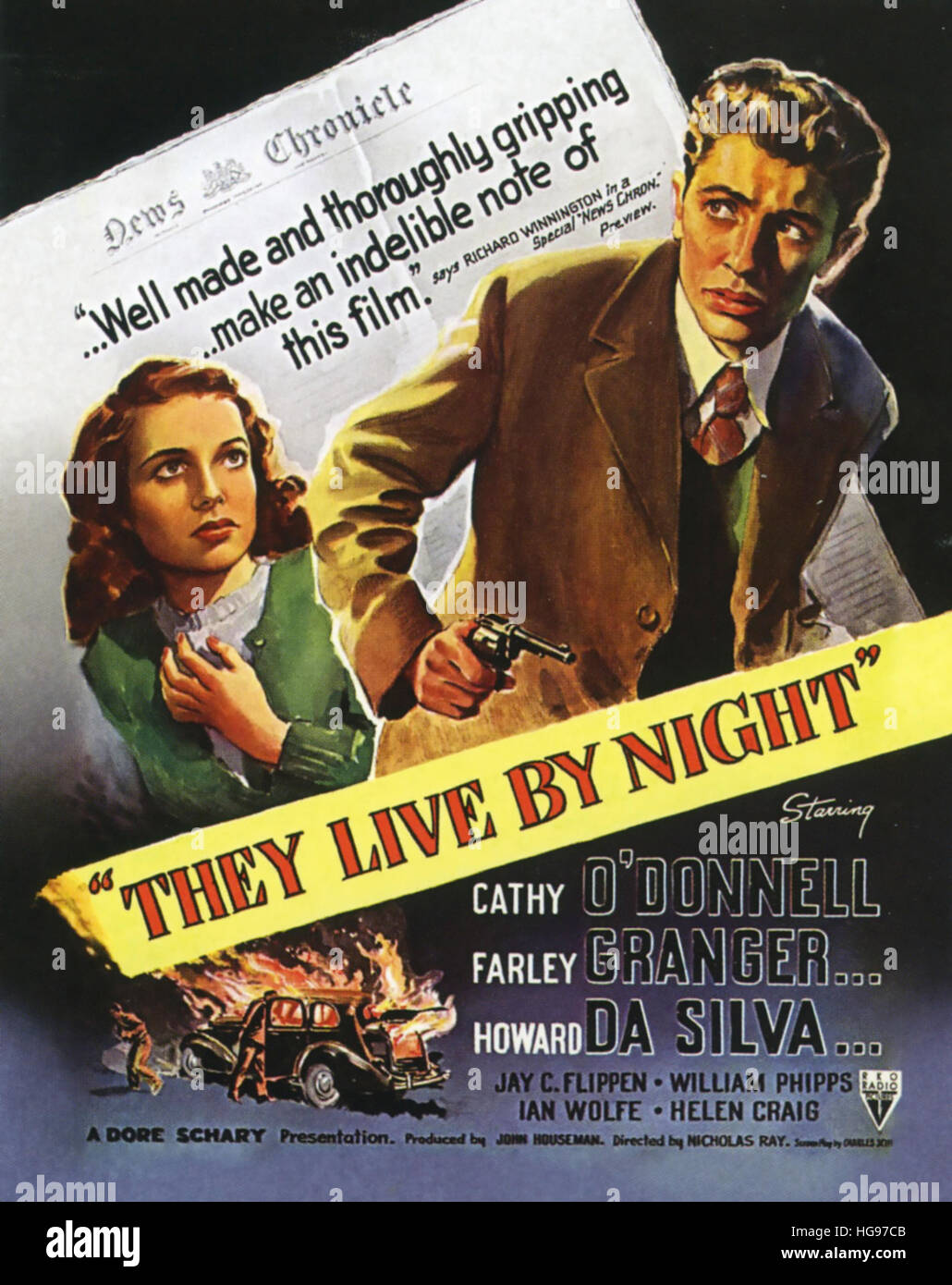 Essi vivono di notte 1948 RKO Radio Pictures film noir con Cathy O'Donnell e Farley Granger Foto Stock