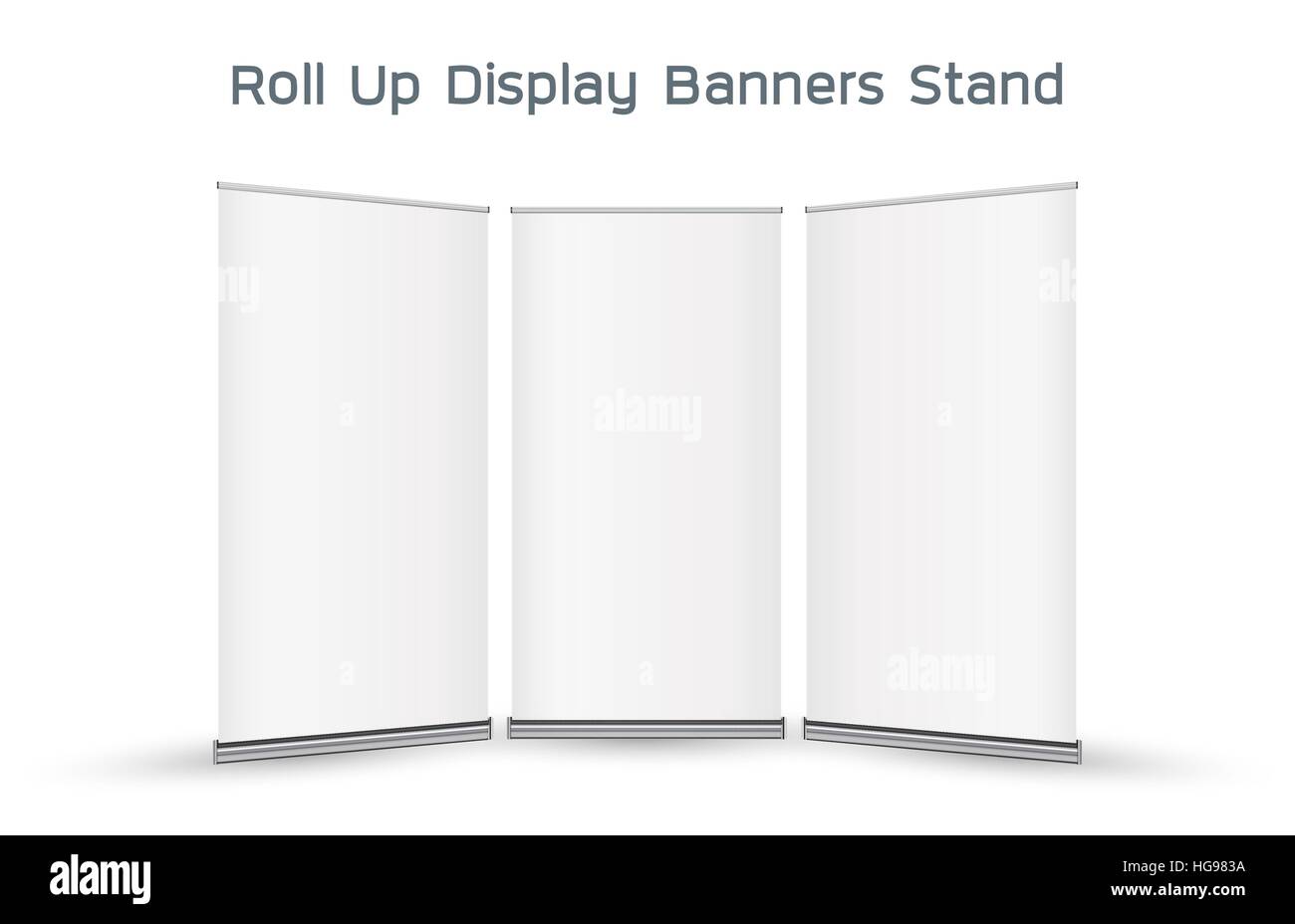 Real 3d roll up display banner stand Illustrazione Vettoriale