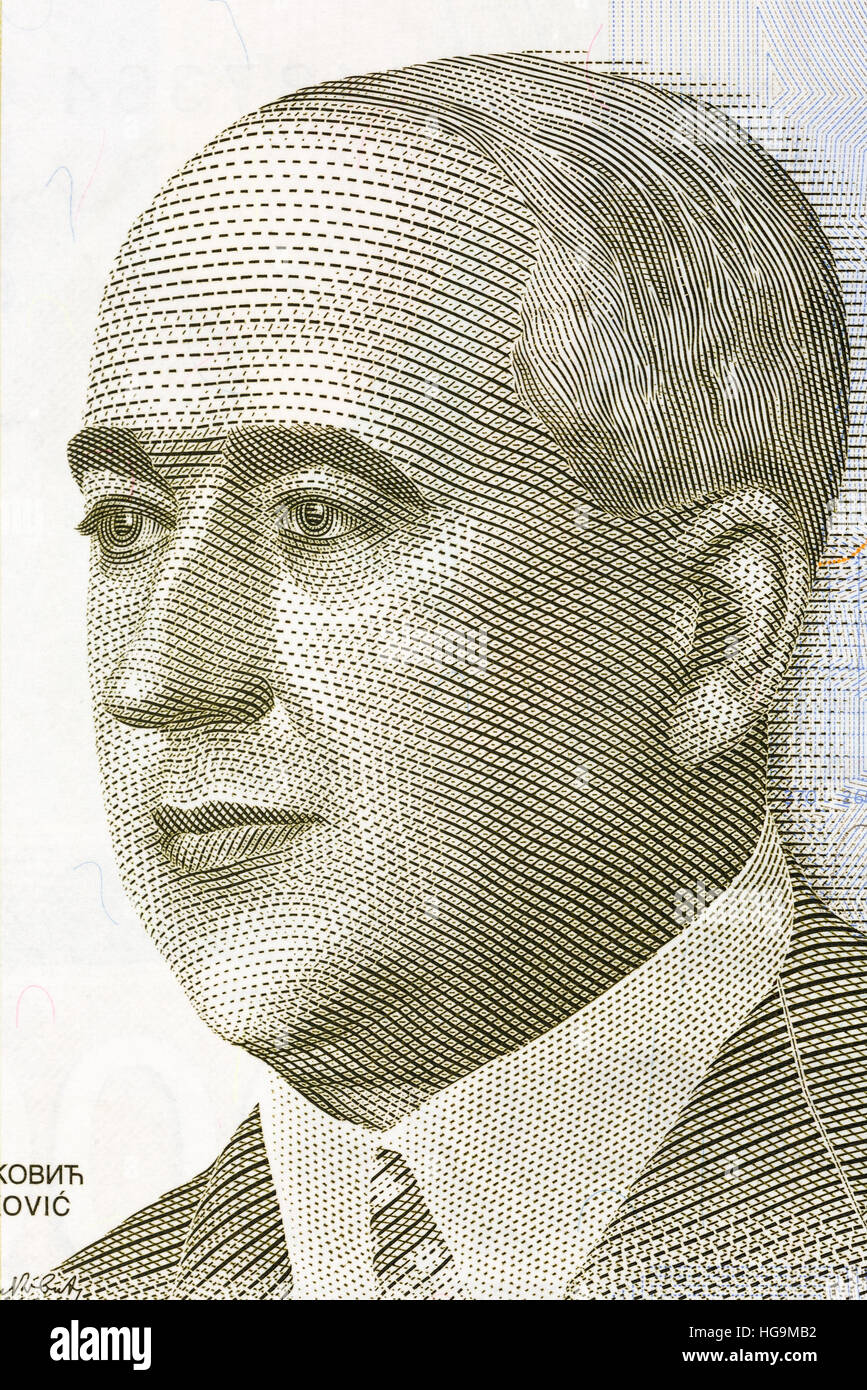 Milutin Milankovic ritratto dalla Serbia del denaro - 2000 del dinaro Foto Stock