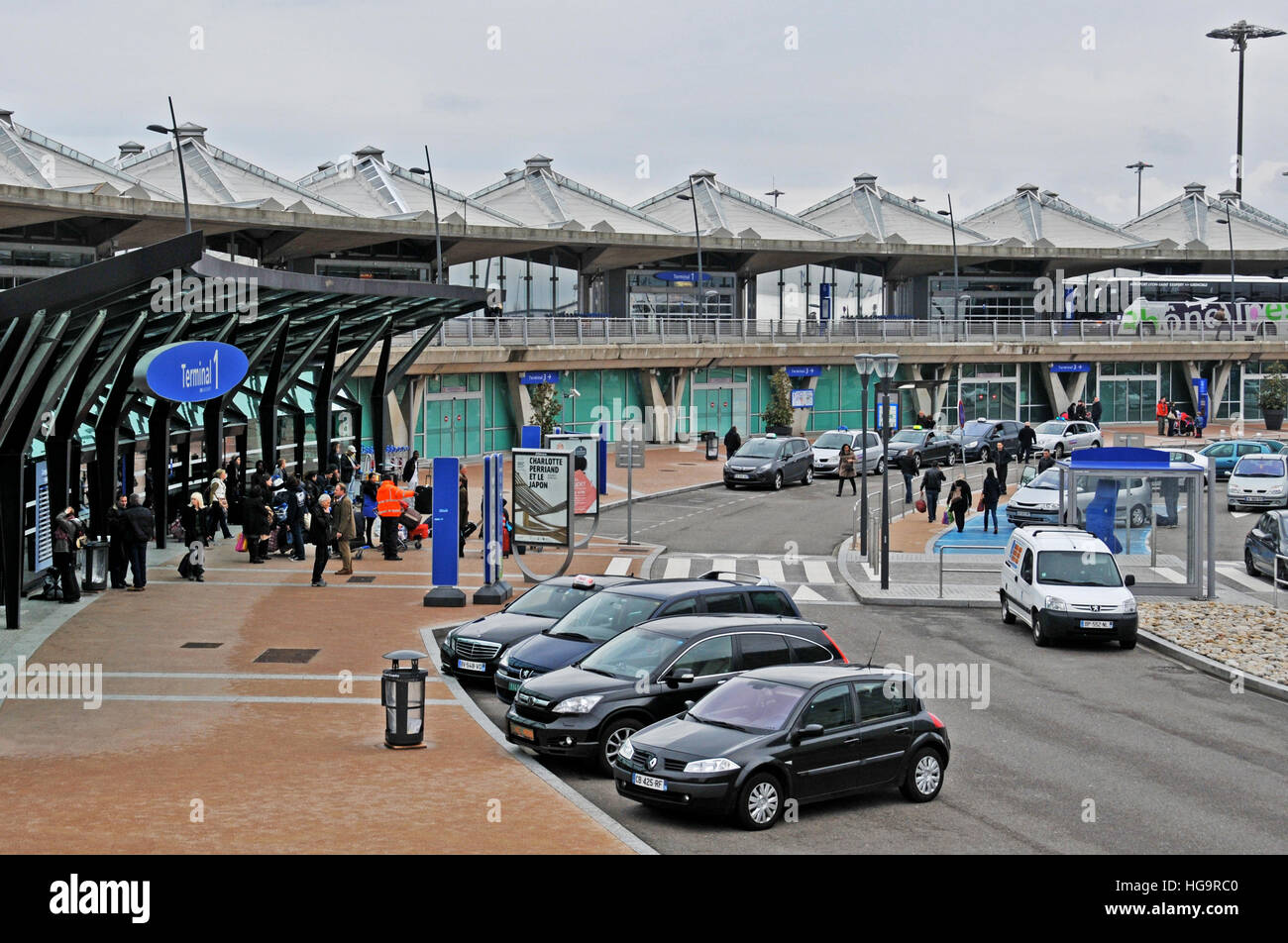 Il terminale 1 di Lione Saint Exupery international aeroporto Satolas Francia Foto Stock