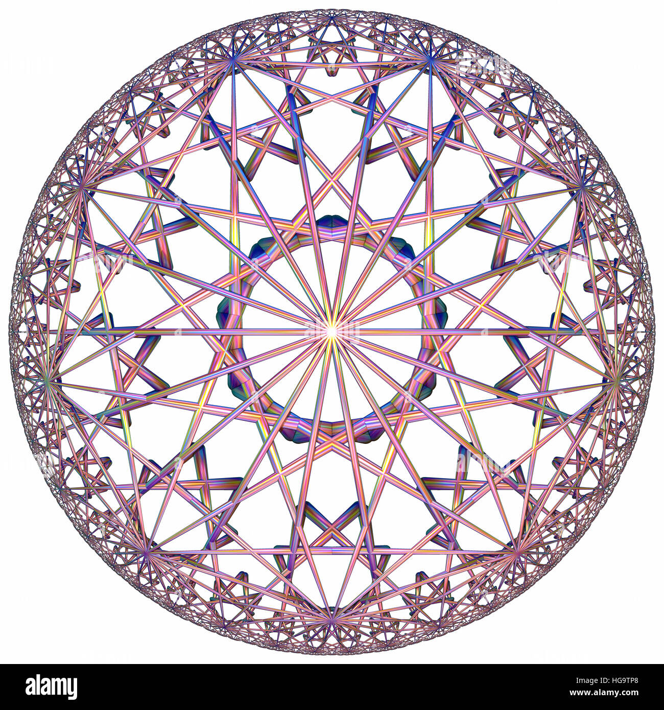 Colorate tesselation iperbolico generata dal computer Foto Stock