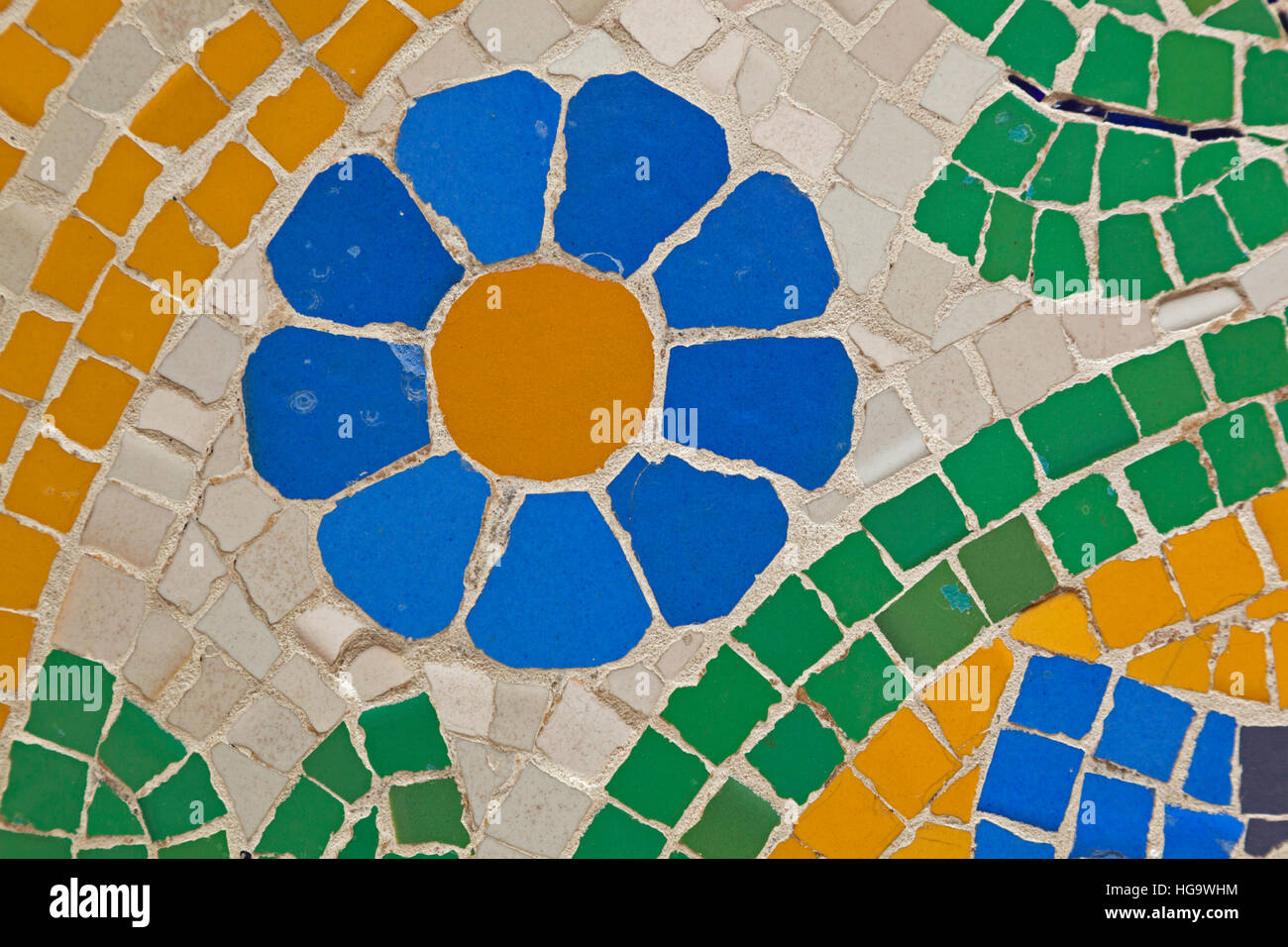 Barcellona, Spagna. Lavoro di mosaico sulla facciata del Palau de la Música Catalana. Edificio modernista costruito da Lluís Domènech i Montaner. Palazzo della Musica Catalana. Foto Stock