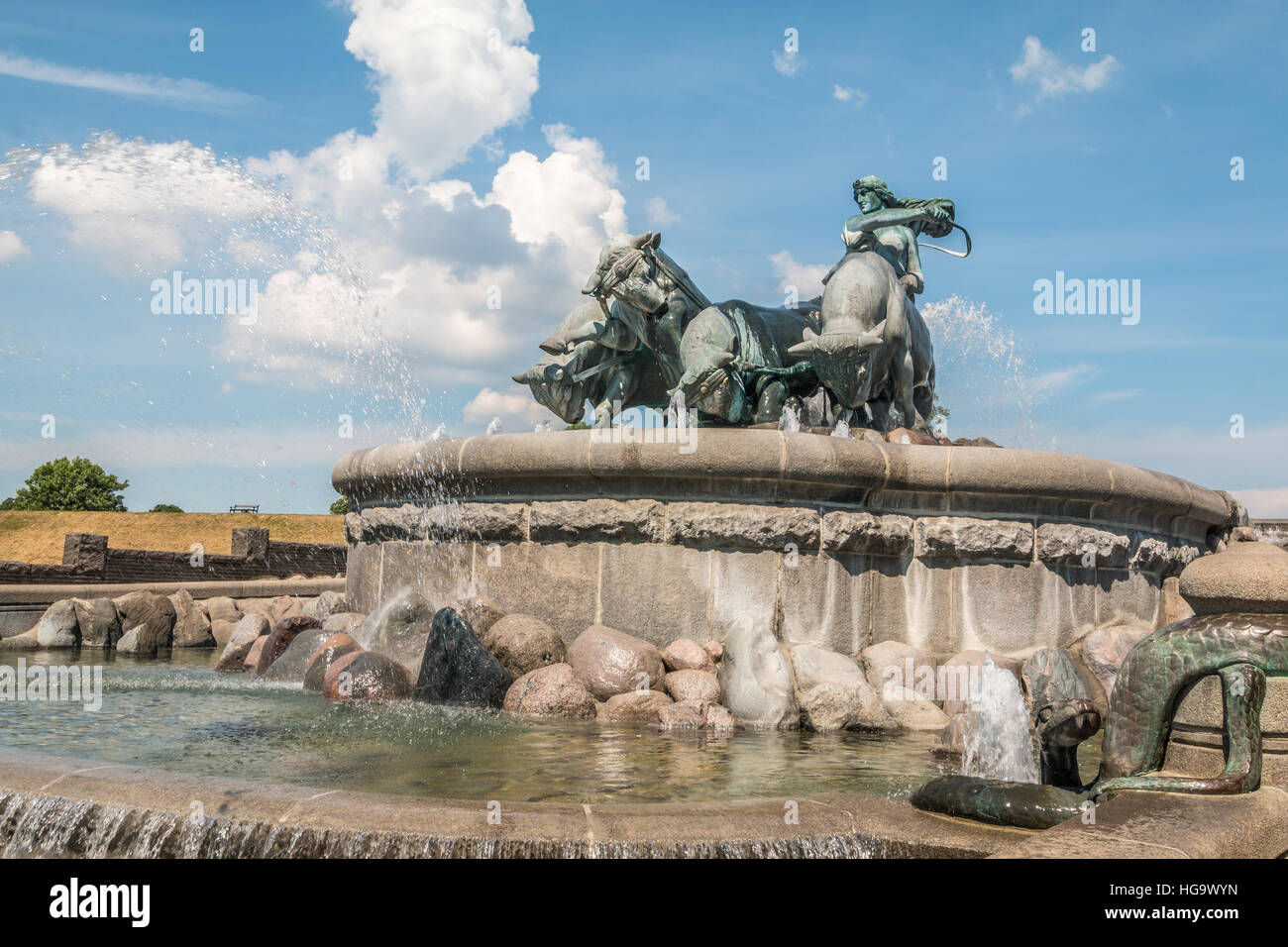 Fontana Gefion a Copenaghen in Danimarca Foto Stock