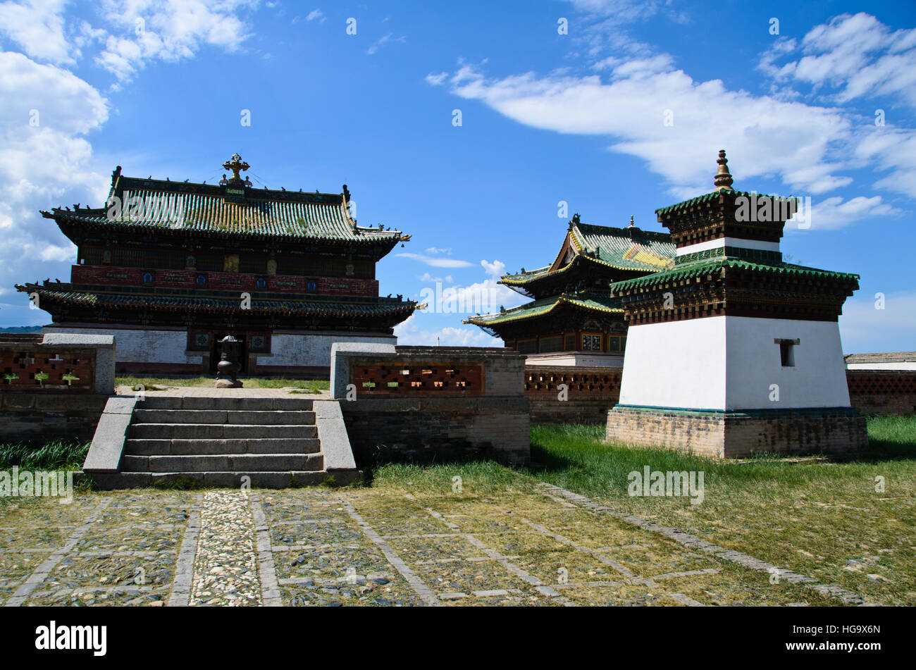 La Cinese-stile templi di Erdene Zuu monastero. Foto Stock