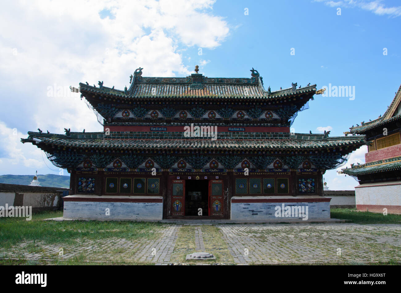 Uno dei principali templs in Erdene Zuu monastero. Foto Stock