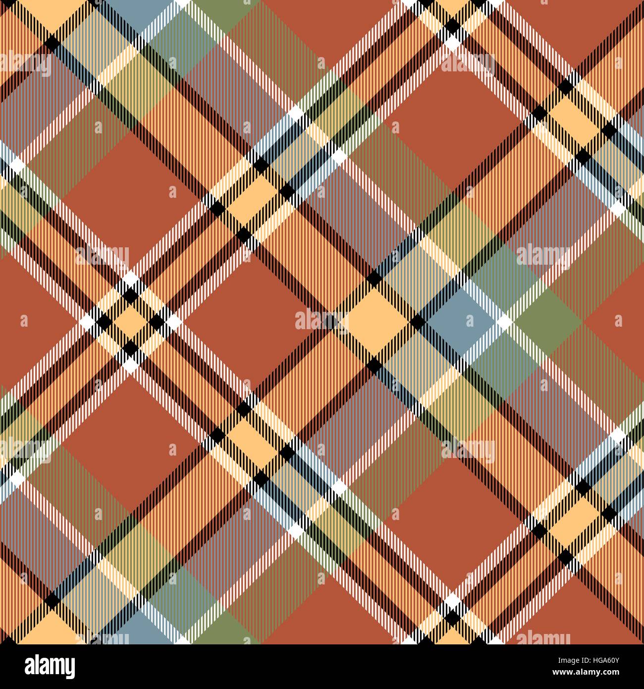 Brawn giallo beige controllare plaid tessuto senza cuciture texture. Illustrazione Vettoriale. Illustrazione Vettoriale