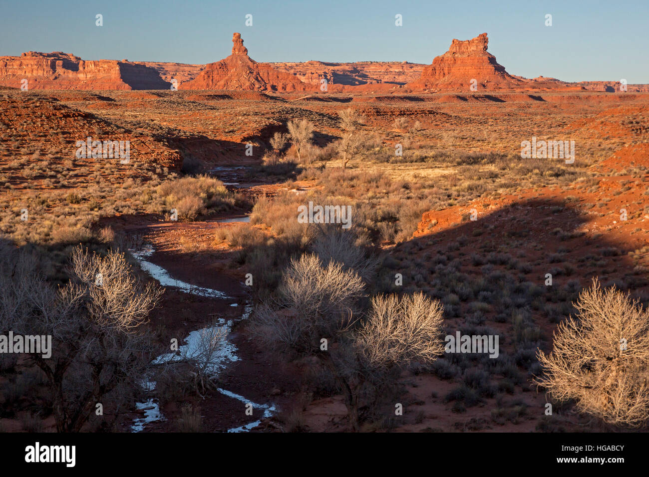 Mexican Hat, Utah - La Valle degli Dèi negli orsi orecchie monumento nazionale. Foto Stock