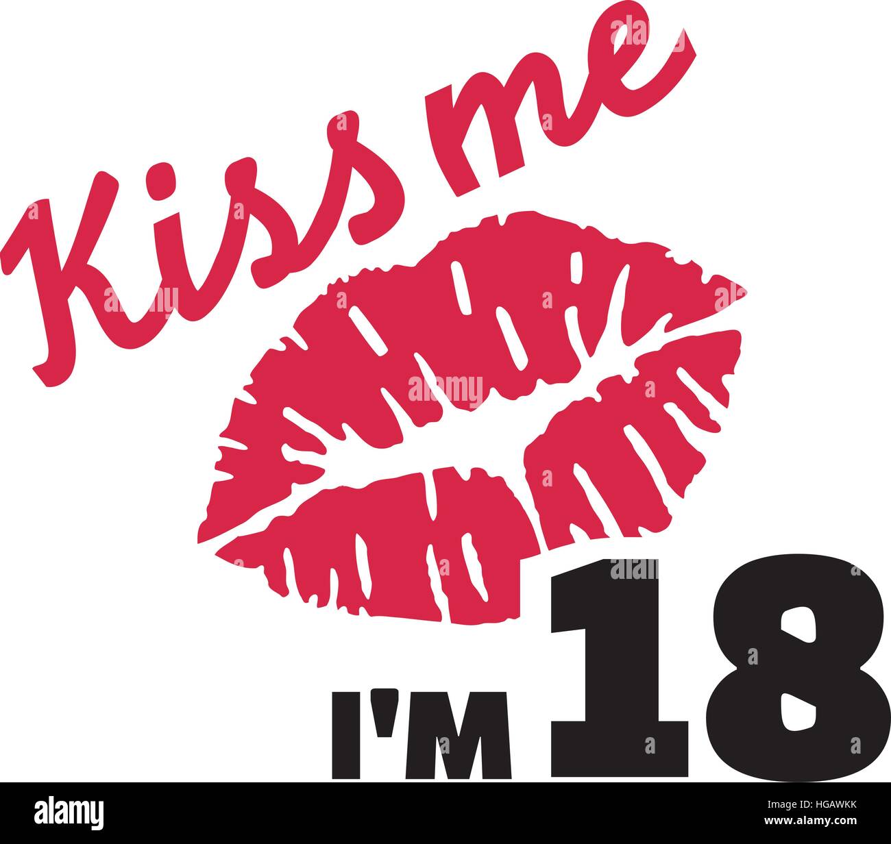 Kiss me I'm 18 Illustrazione Vettoriale