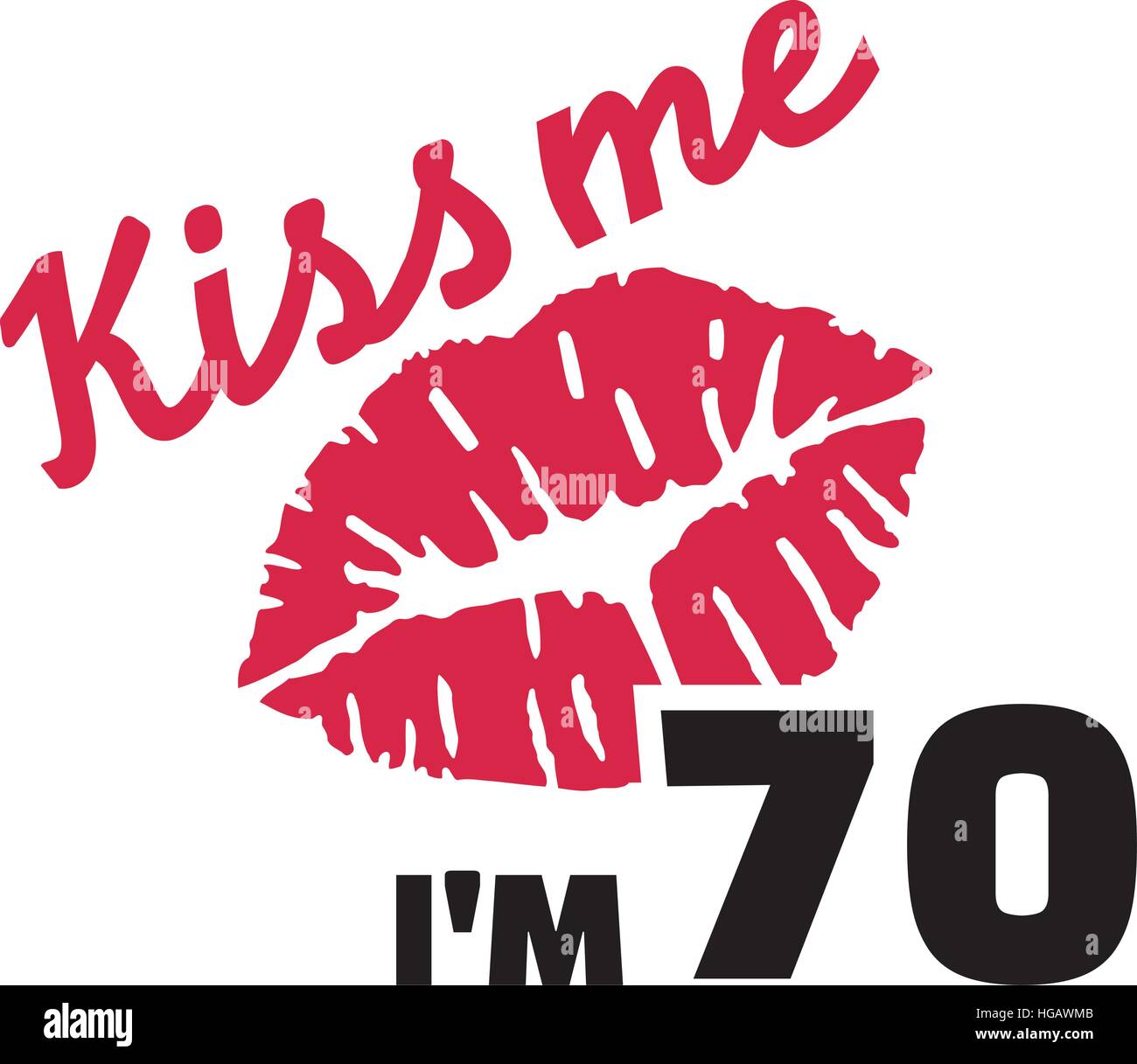 Settantesimo compleanno - Kiss me sto 70 Illustrazione Vettoriale