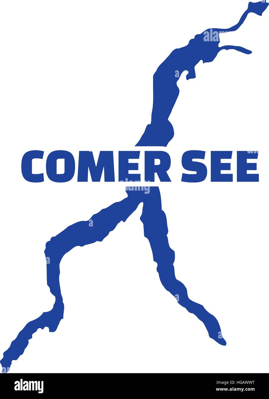 Il lago di Como silhouette con nome Illustrazione Vettoriale Il lago di Como silhouette con nome Illustrazione Vettoriale