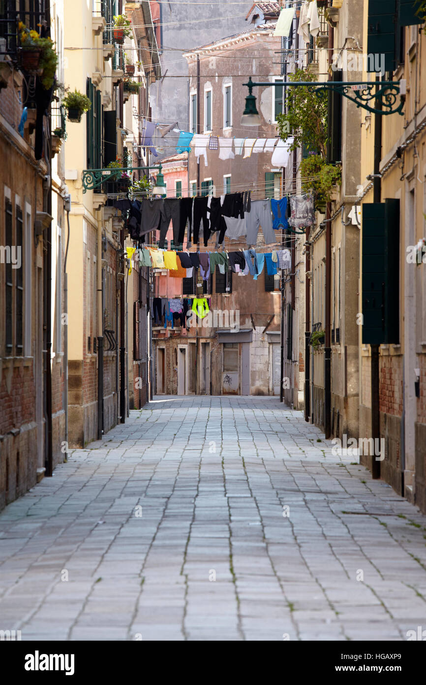 Servizio lavanderia nel quartiere di Castello, Venezia, Italia Foto Stock