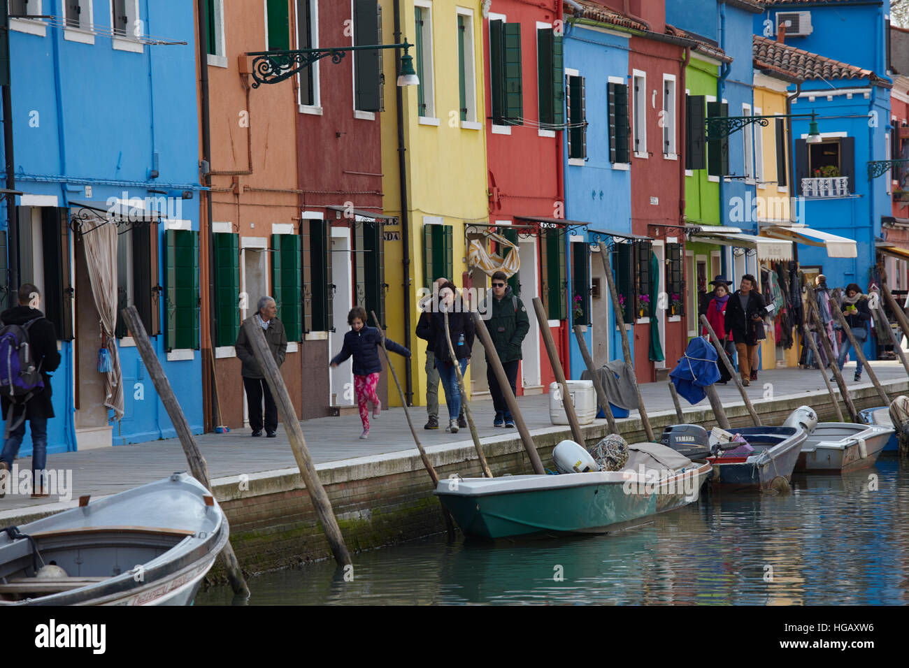 Case colorate di Burano Venezia Italia Foto Stock