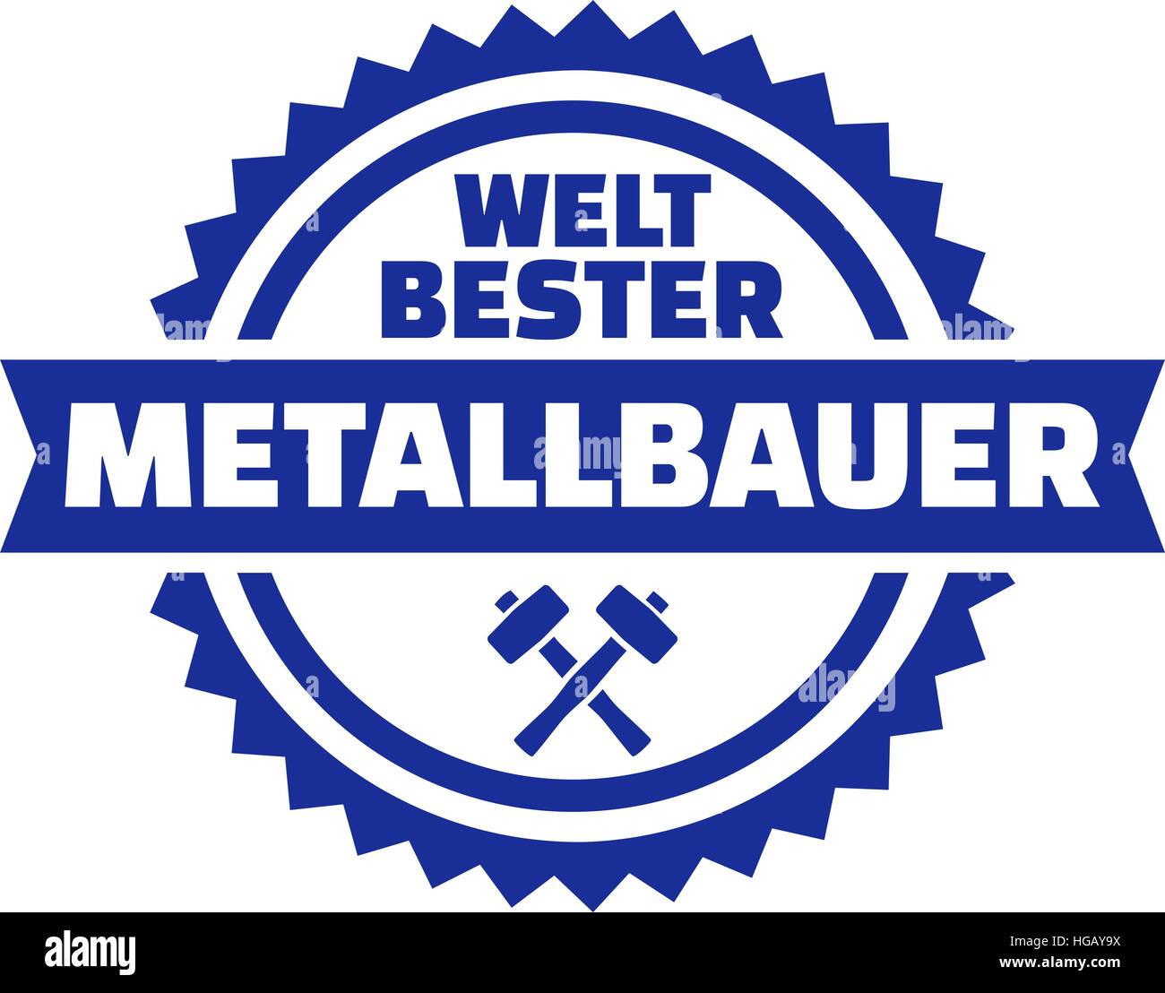 Migliori del mondo operaio in metallo pulsante tedesco Illustrazione Vettoriale