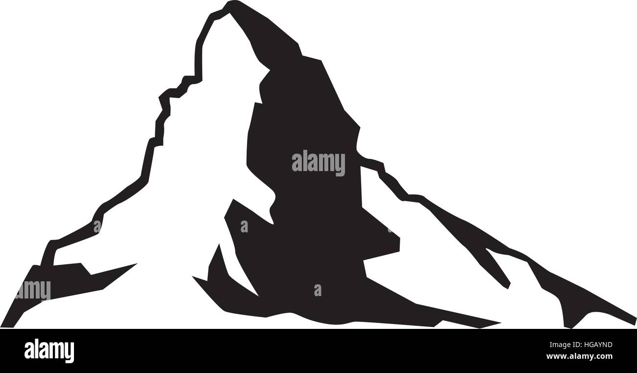 Monte Cervino silhouette Illustrazione Vettoriale