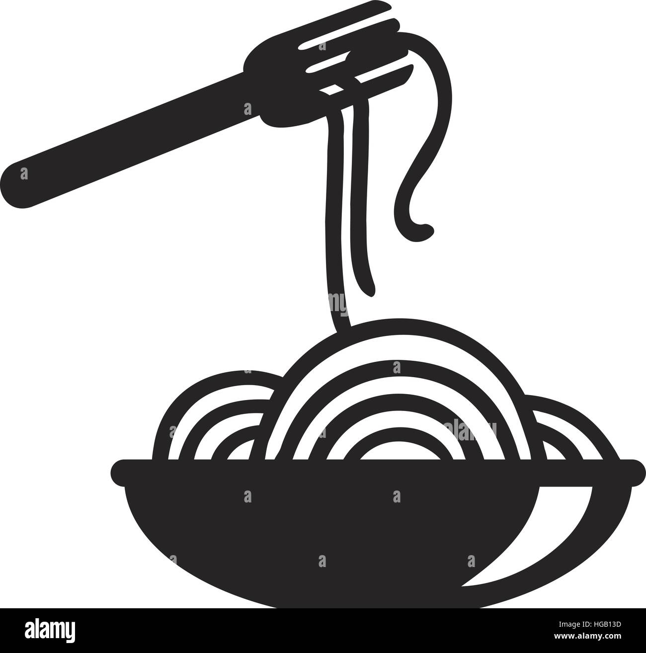 Pasta Spaghetti con forca Illustrazione Vettoriale