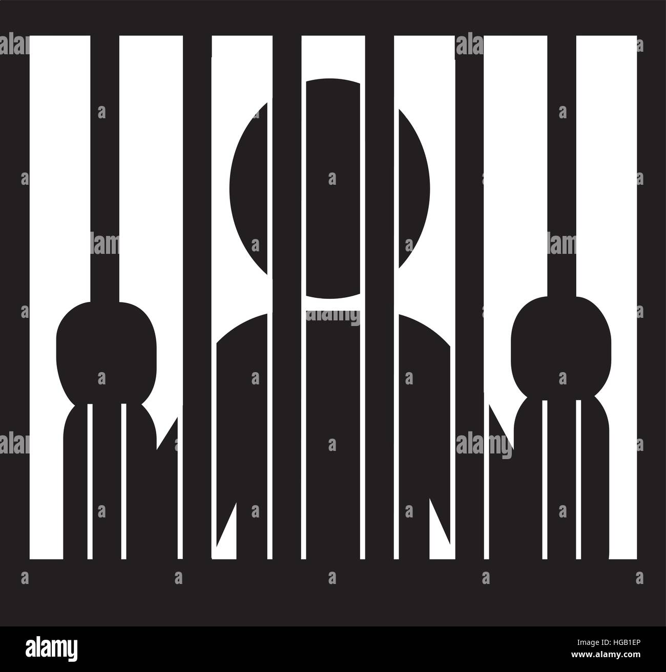 Prigioniero. Dietro le sbarre icona. Illustrazione Vettoriale