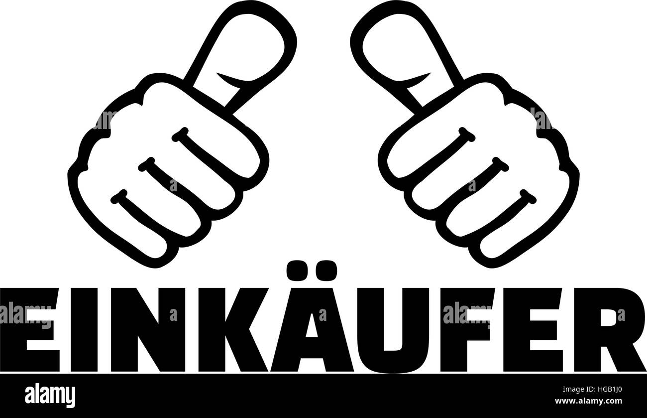 Acquirente con il pollice. Il tedesco T-Shirt Design. Illustrazione Vettoriale