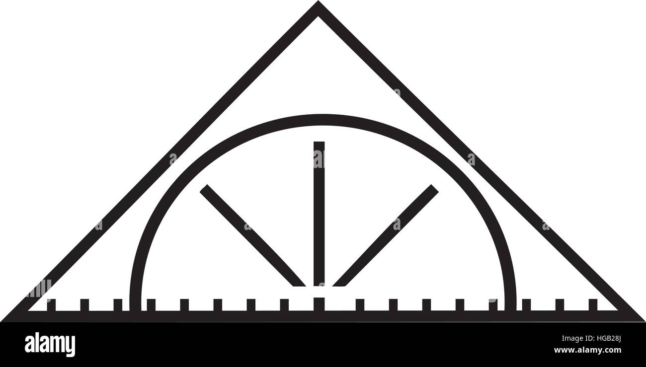 Impostare il triangolo quadrato righello Illustrazione Vettoriale