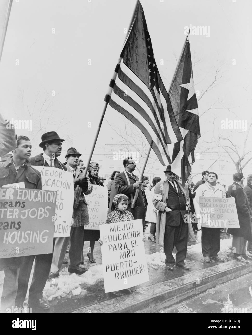 Puerto Ricans dimostrare per i diritti civili, New York City, 1967. Foto Stock