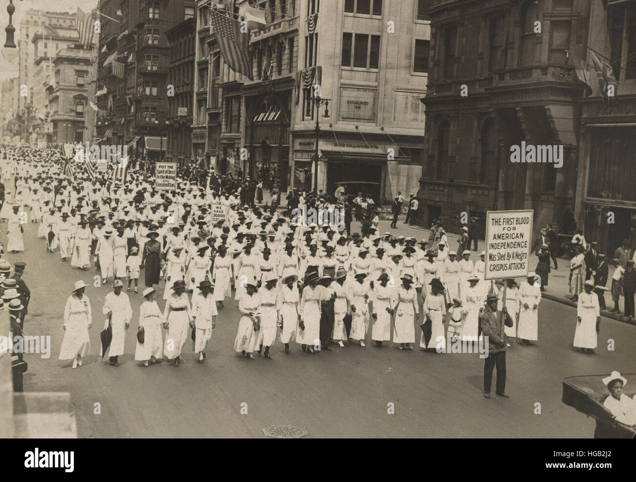 Silenzioso corteo di protesta nella città di New York contro la East St. Louis tumulti, 1917 Foto Stock