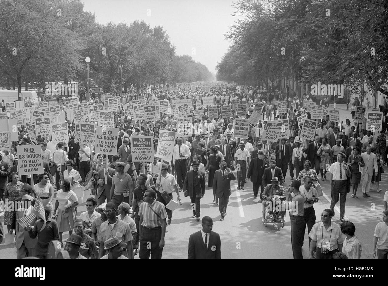 Agosto 28, 1963 - un folto gruppo di attivisti a marzo su Washington. Foto Stock