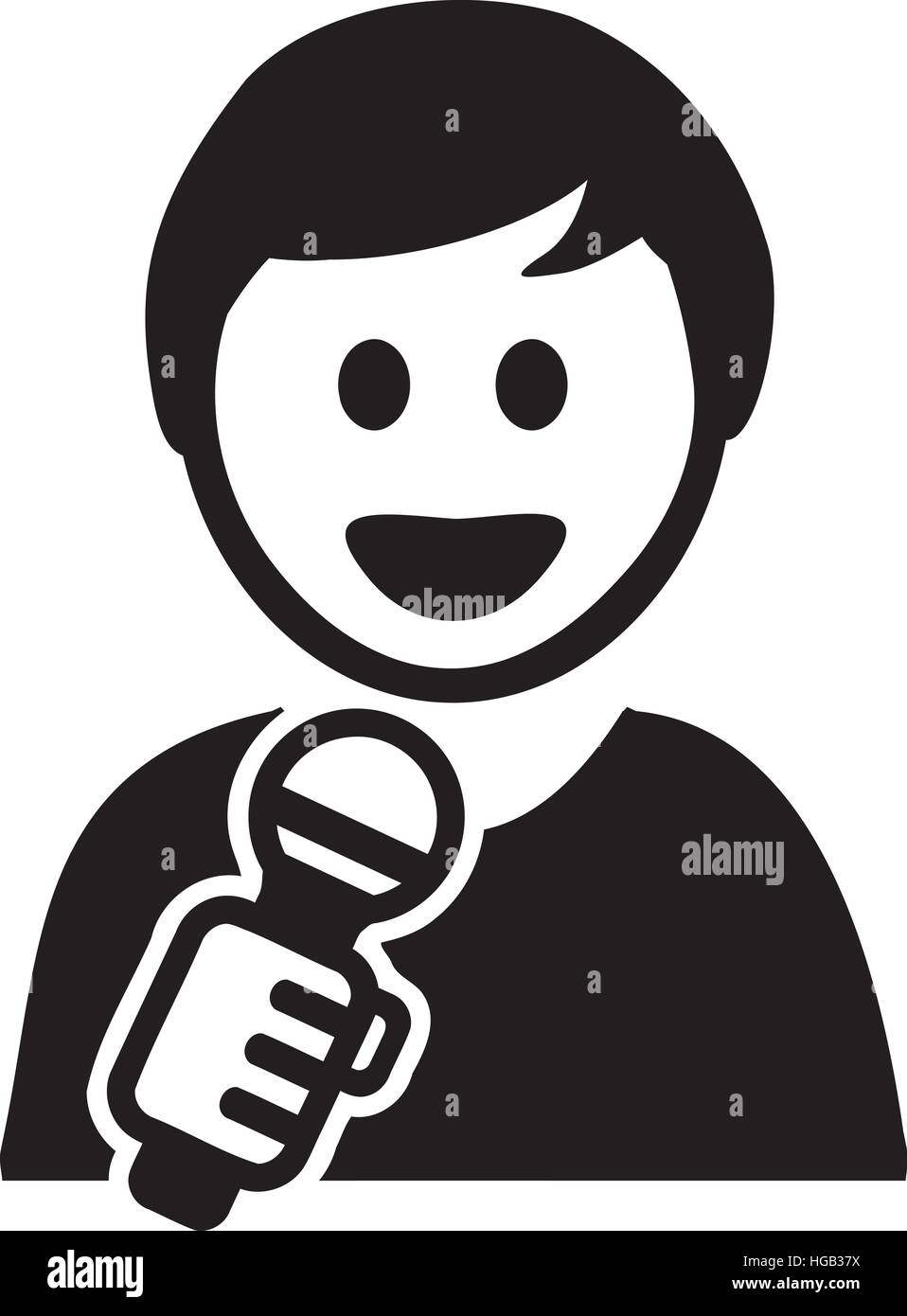 Cantante maschio cartoon Illustrazione Vettoriale