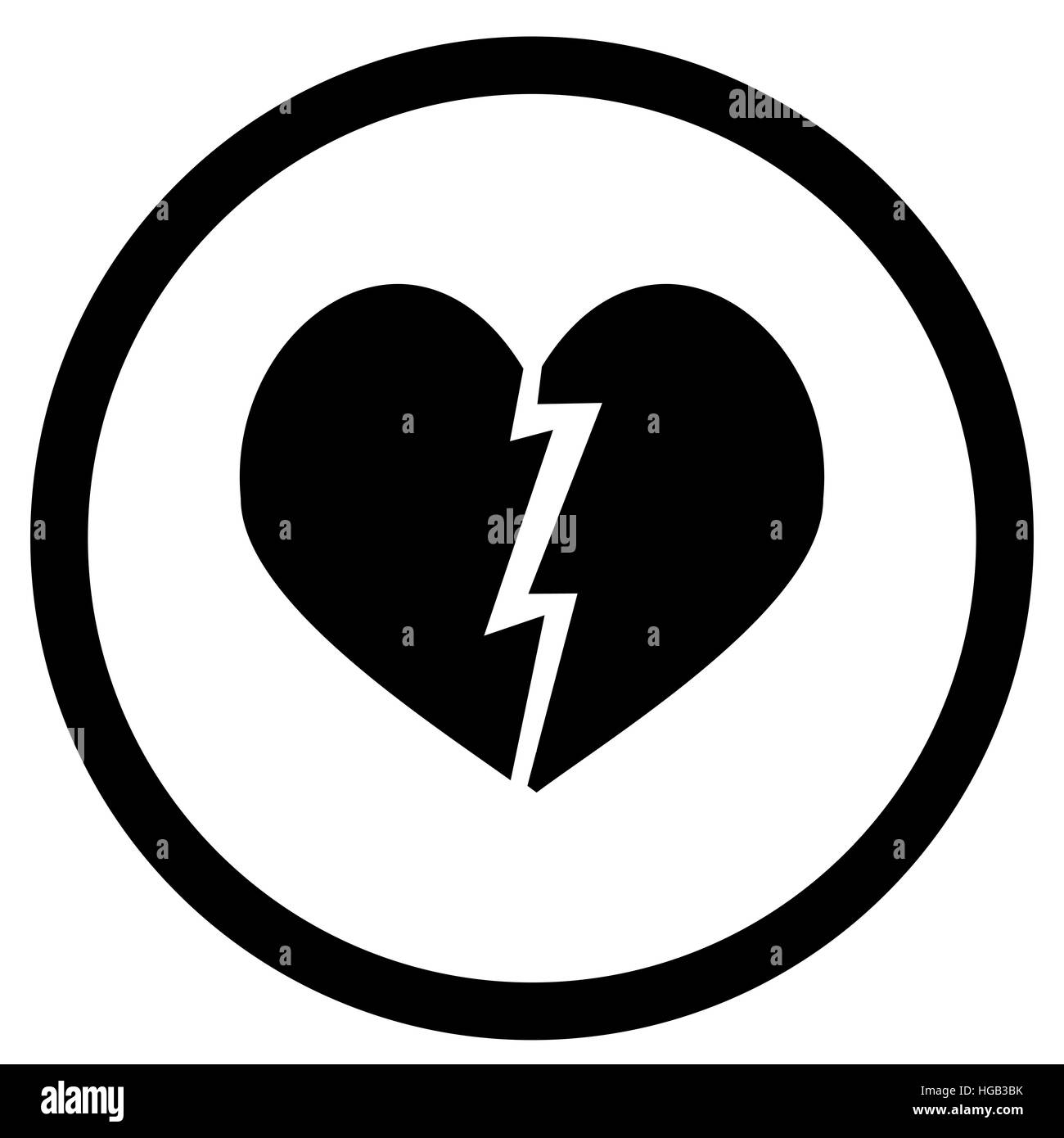 Silhouette di cuore spezzato. Amore di valentine passione, divorzio matura,. Illustrazione Vettoriale Foto Stock