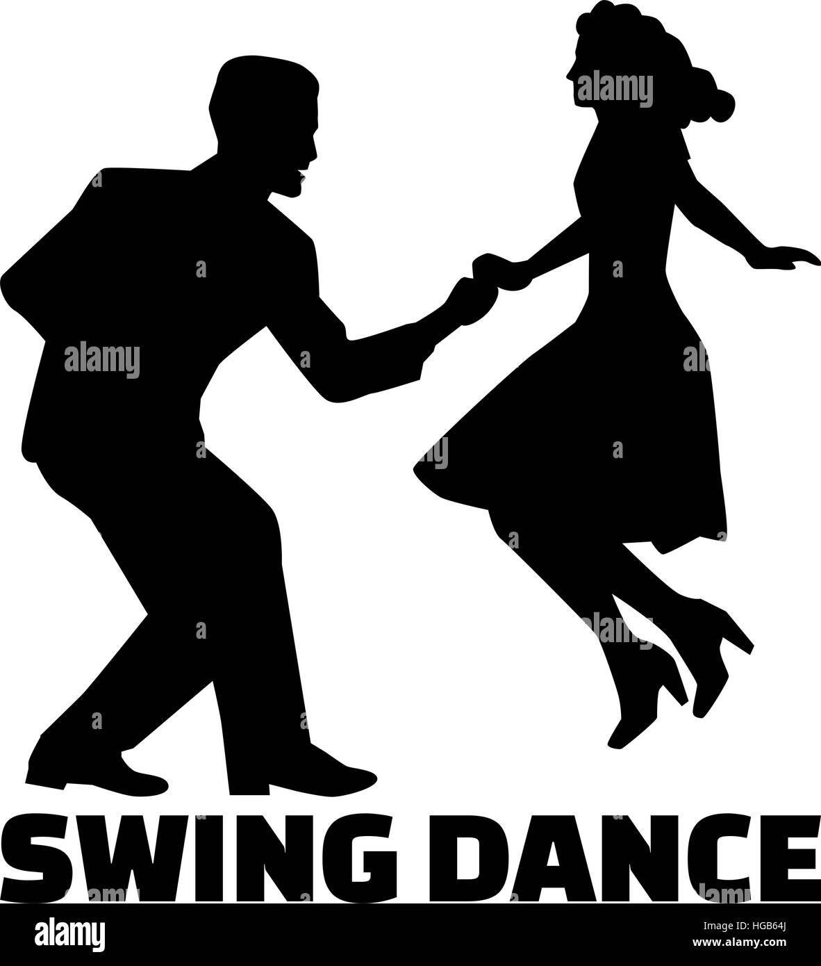 Swing danze di coppia Illustrazione Vettoriale