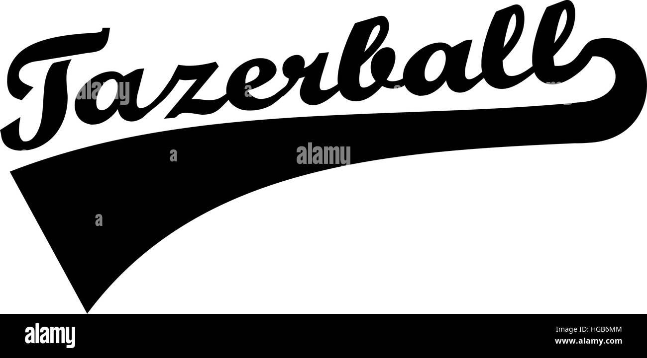 Parola Tazerball font retrò Illustrazione Vettoriale