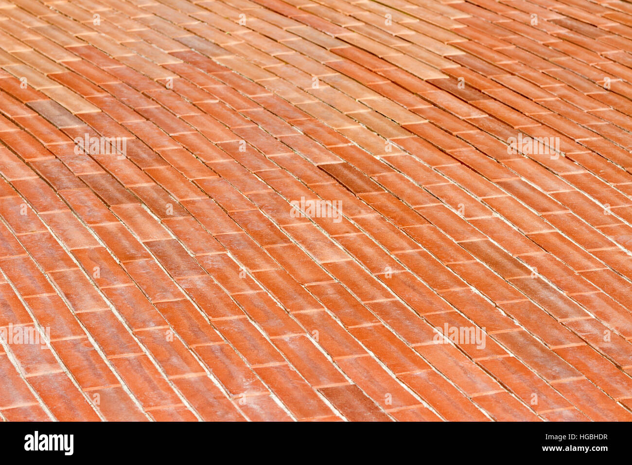 Rosso mattone pavimentazione stradale Surface texture di sfondo Foto Stock