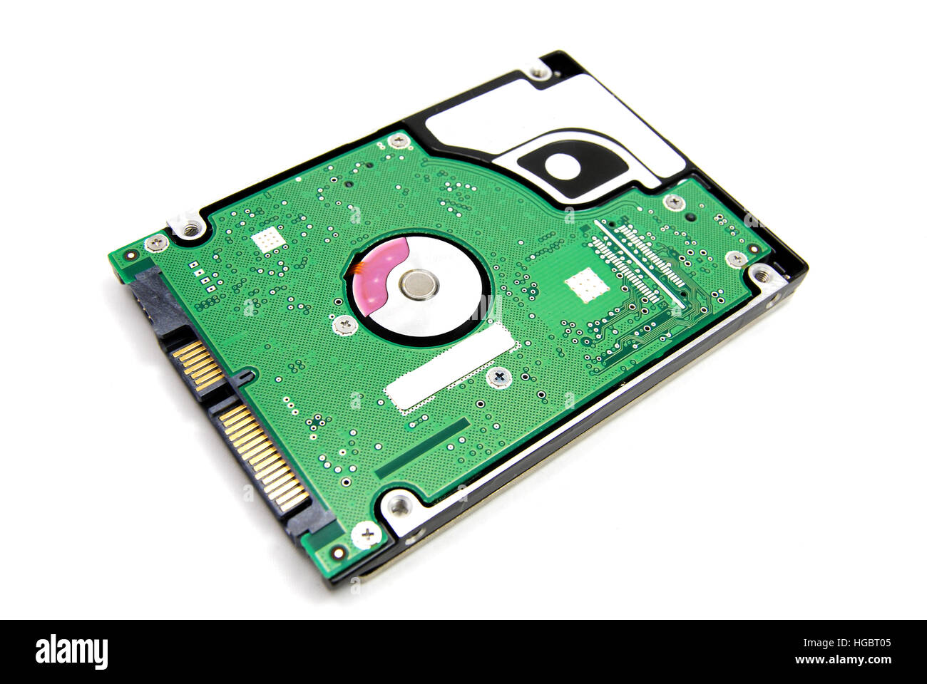 Computer interno unità disco rigido da un lap top. Isolato su bianco. Foto Stock