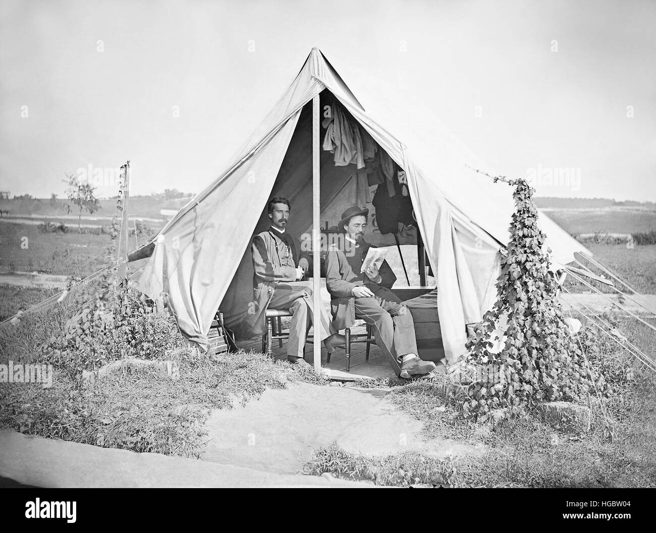 Ufficiali della ottava fanteria Pennsylvania durante la Guerra Civile Americana. Foto Stock