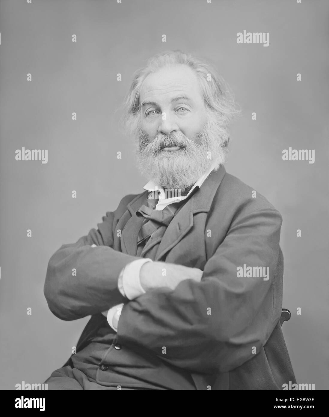 Walt Whitman ritratto circa 1861-1865. Foto Stock