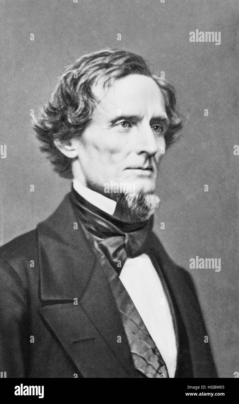 F. Jefferson Davis ritratto, nel 1860 circa. Foto Stock