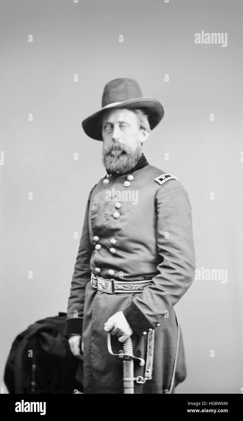 Il Maggiore Generale Jefferson C. Davis dell'esercito dell'Unione, nel 1860 circa. Foto Stock