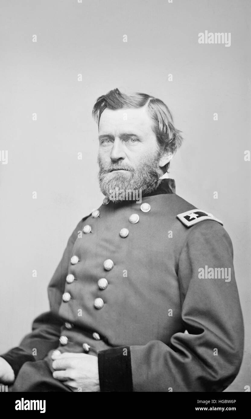 Generale Ulysses S. Grant dell'esercito dell'Unione, nel 1860 circa. Foto Stock