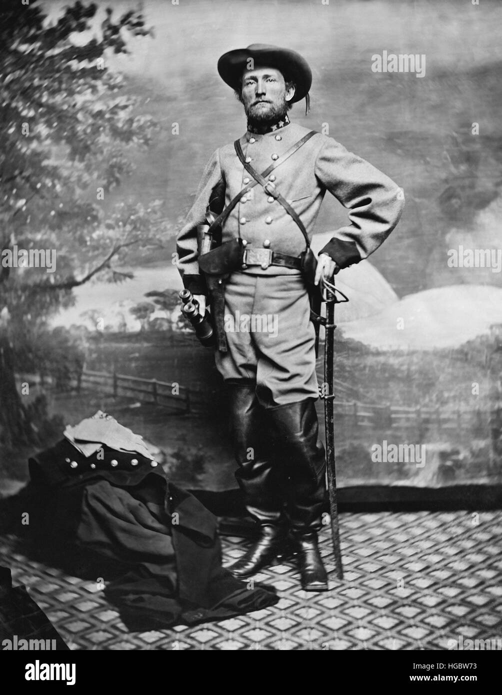 Colonnello dell'esercito confederato John S. Mosby durante la Guerra Civile Americana. Foto Stock