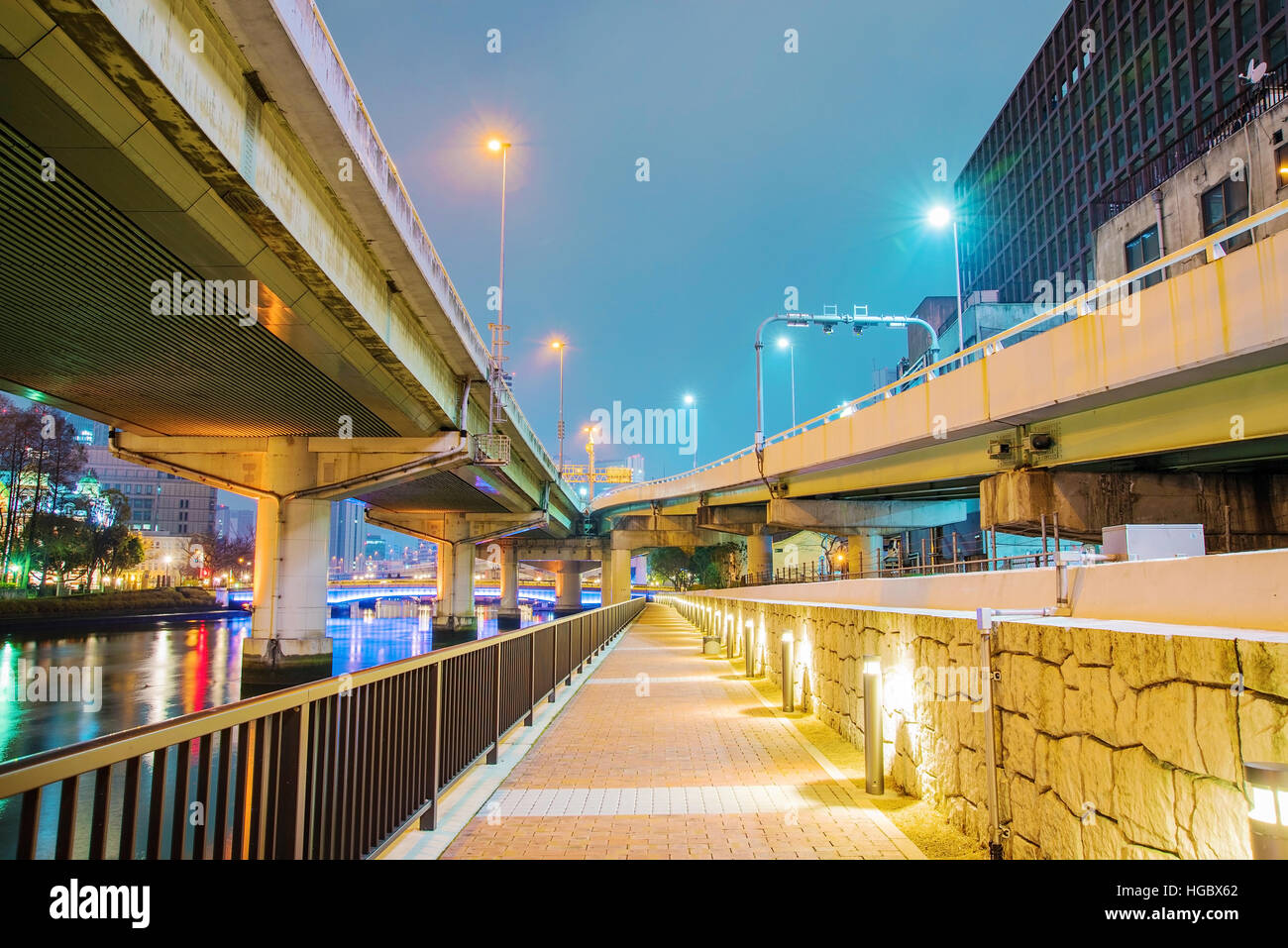 Area del centro cittadino di Osaka in Giappone Foto Stock