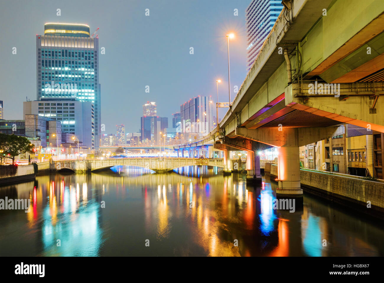 Area del centro cittadino di Osaka in Giappone Foto Stock