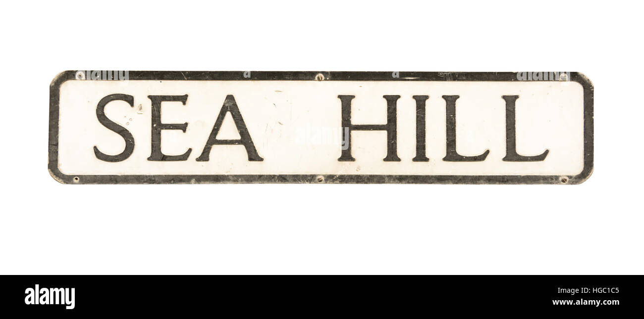 Sea Hill - street / nome della strada cut-out. Foto Stock