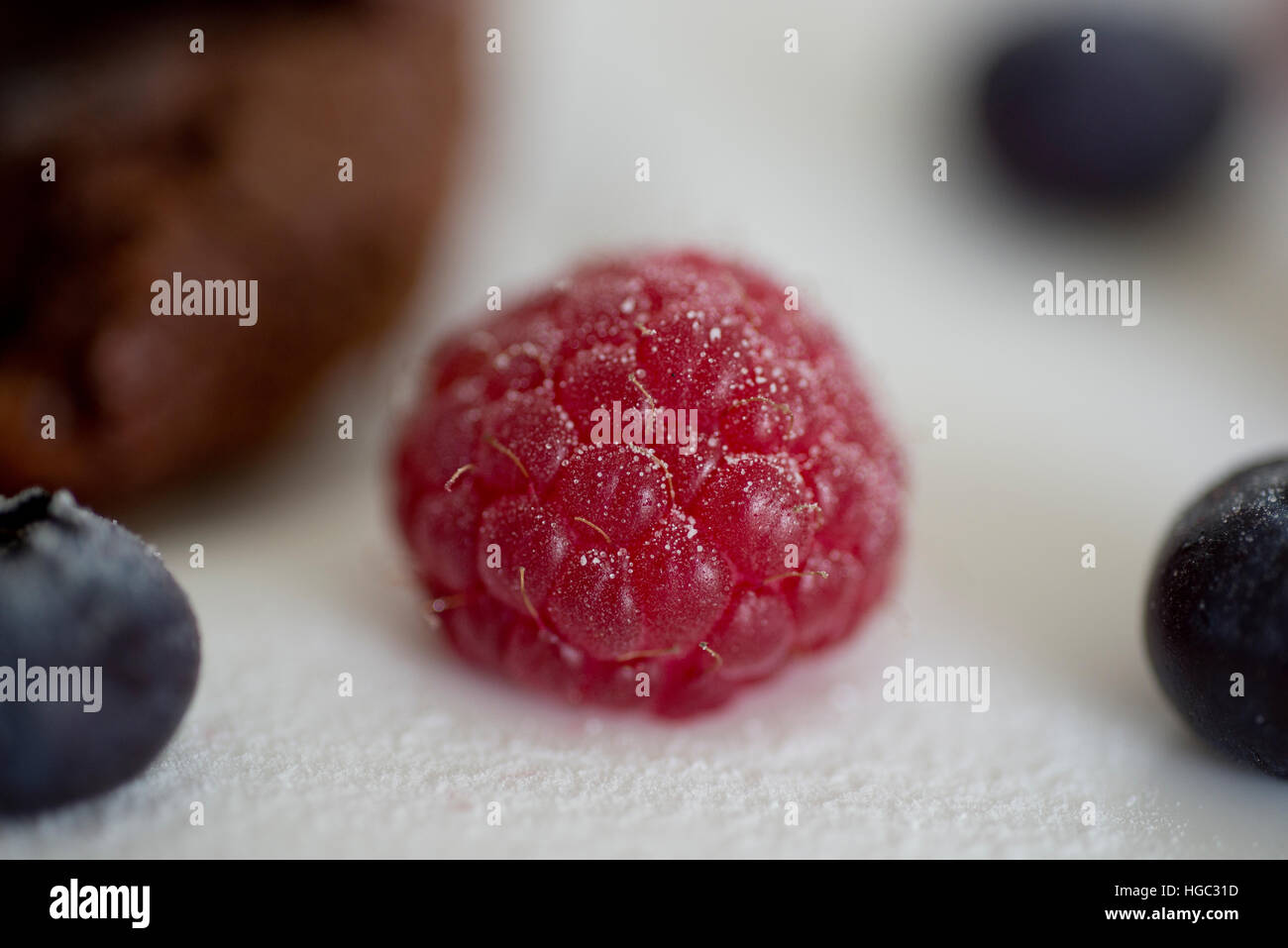 Raspberrie close-up. Makro Foto Stock