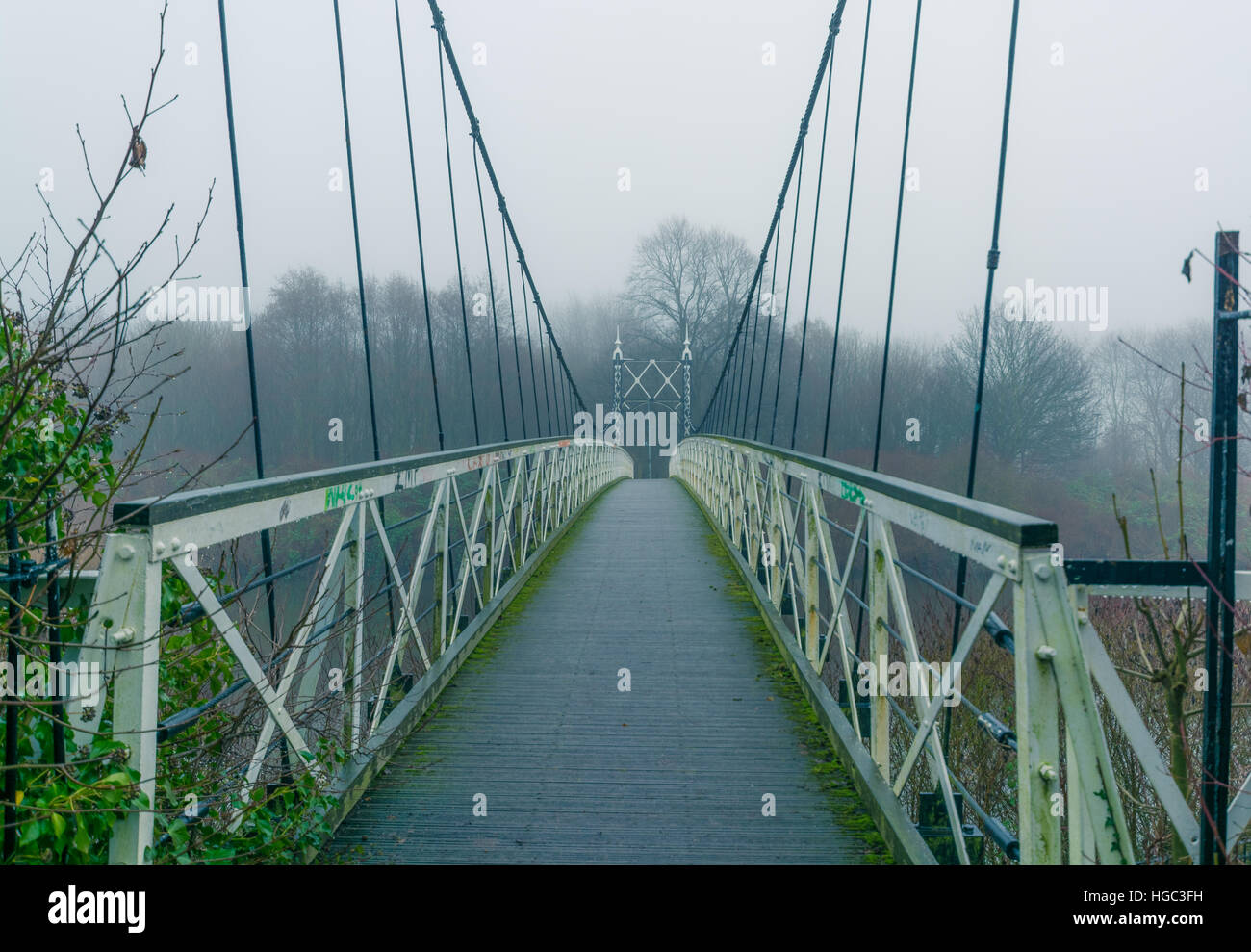 Howley ponte di sospensione in Warrington, Cheshire Foto Stock