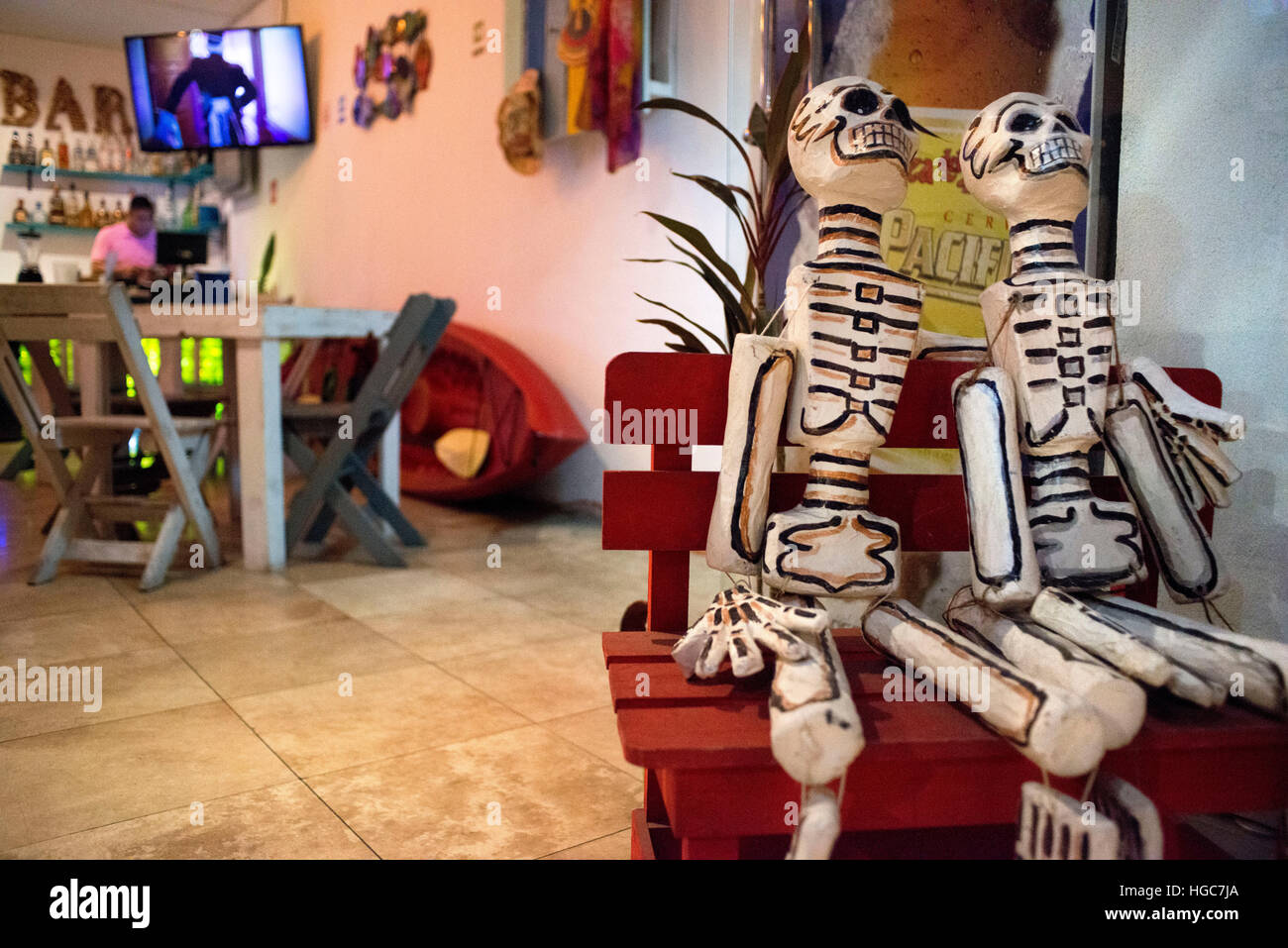 Tipico ristorante messicano a La Paz, Mare di Cortes, Baja California Sur, Messico. Foto Stock