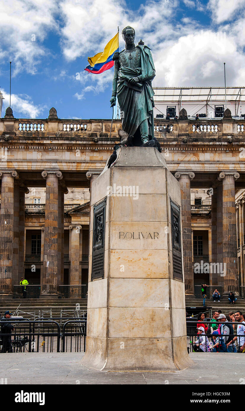 Simon Bolivar Monumento a Bogotà, Colombia Foto stock Alamy