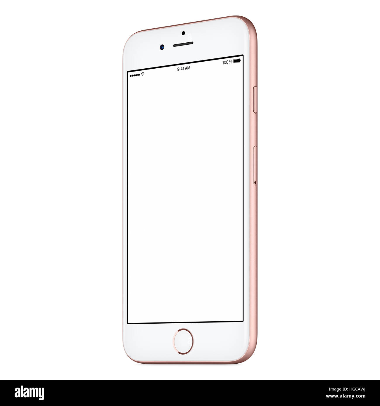 Rosa mobile smart phone mock up leggermente ruotato in senso orario con schermo vuoto isolato su sfondo bianco. Utilizzare questo smartphone mockup per portfolio Foto Stock Rosa mobile smart phone mock up leggermente ruotato in senso orario con schermo vuoto isolato su sfondo bianco. Utilizzare questo smartphone mockup per portfolio Foto Stock
